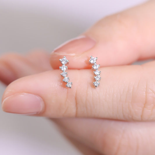 Brinco Infantil - Sequência de Zircõnias Ródio