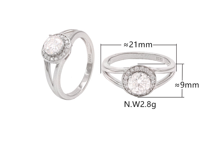 Anel prata 925 e Moissanite krs09459