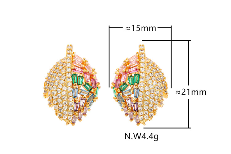 Brincos Folhas cravejadas XYS101714