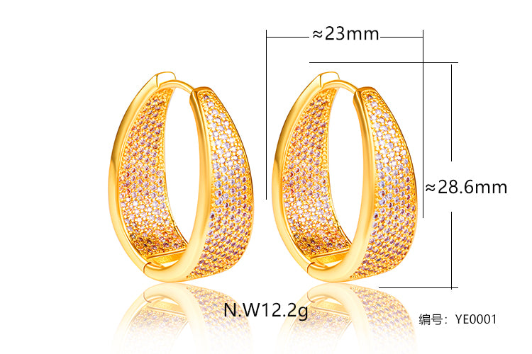 Brincos Argola Pave YE0001