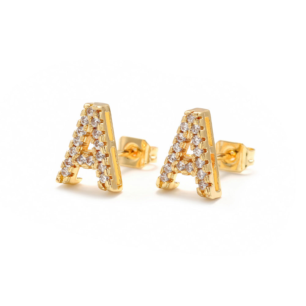 XYPJ100457 letter Stud Earrings