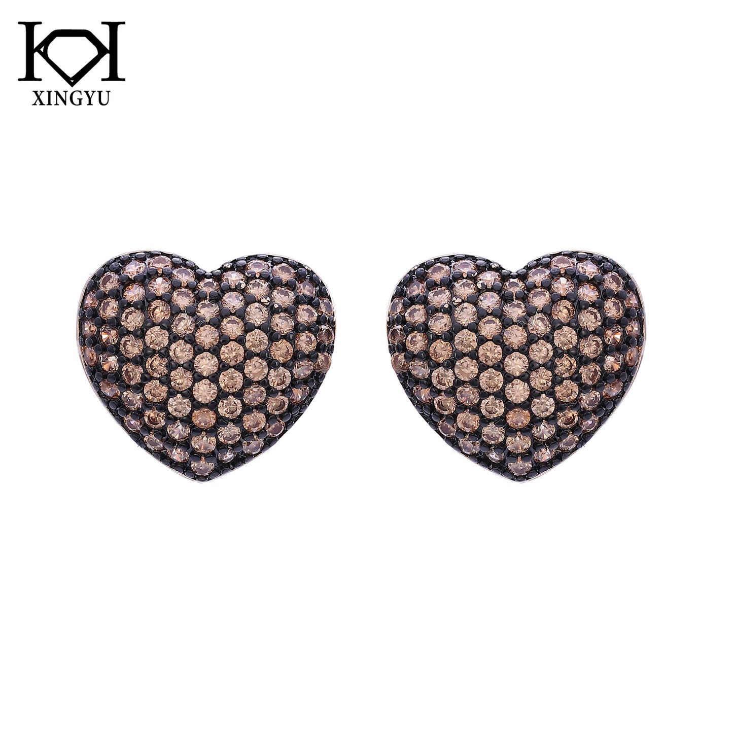 Brincos Coracao Cravejado Sublime XYS101597