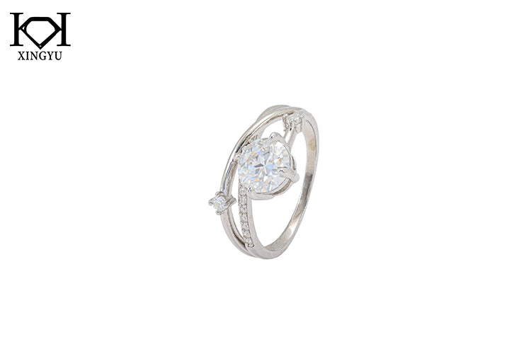Anel Prata 925 e moissanite XYR101458