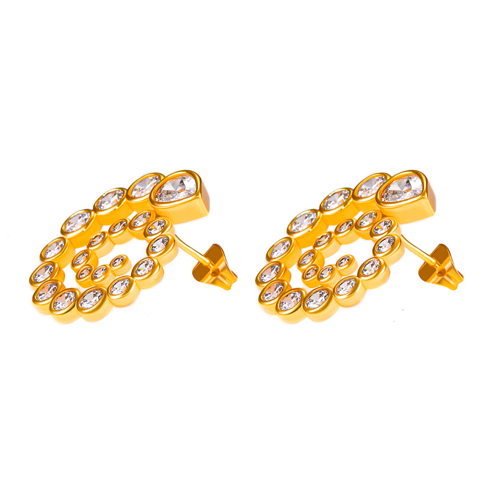 Brincos Espiral Cravejado DCG1079