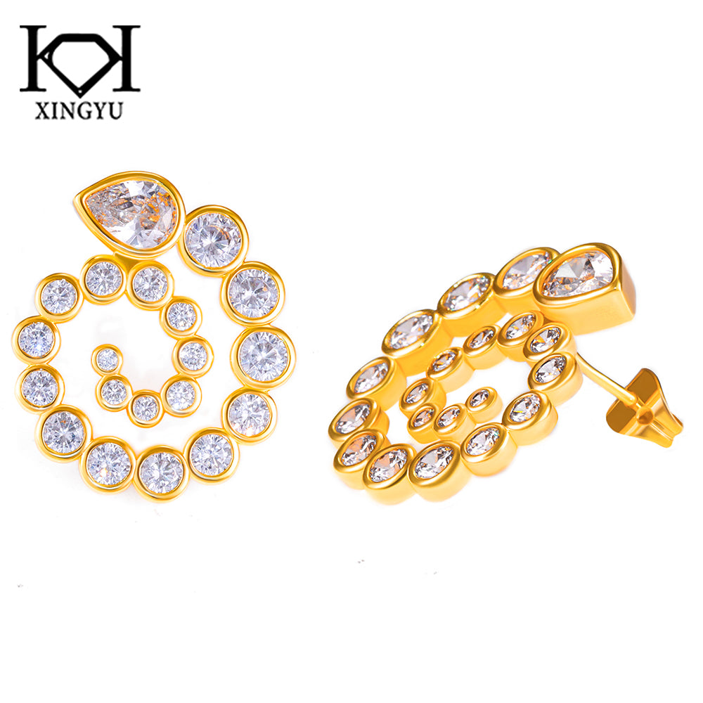 Brincos Espiral Cravejado DCG1079