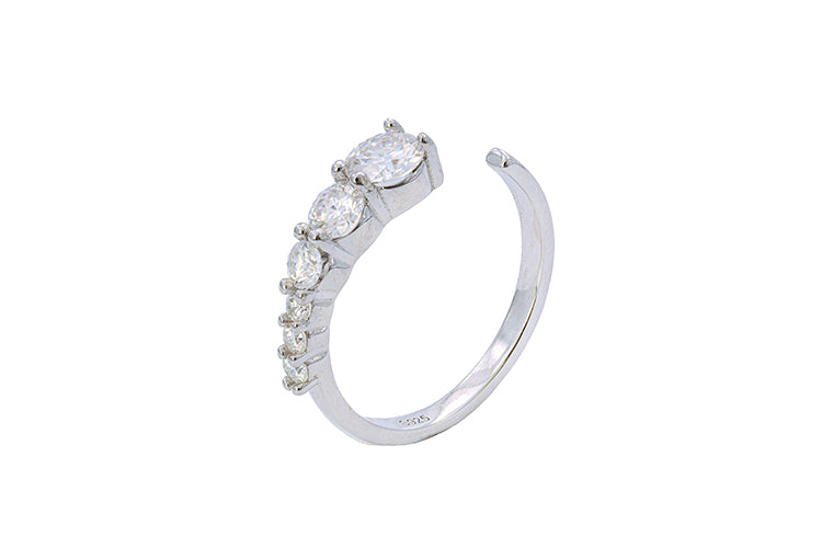 Anel Ajustavel Prata 925 e Moissanite XYR101497