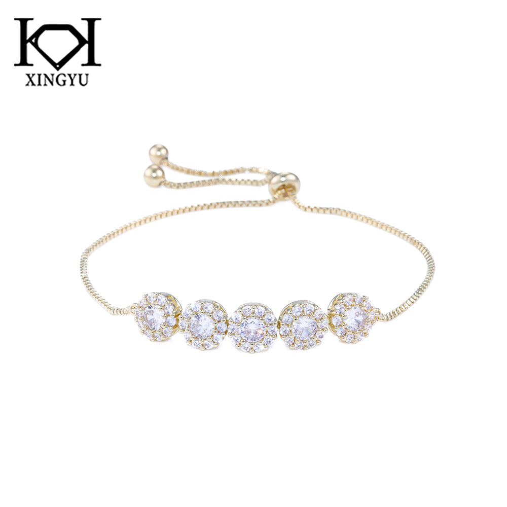 Pulseira flores em zirconia DCG0816