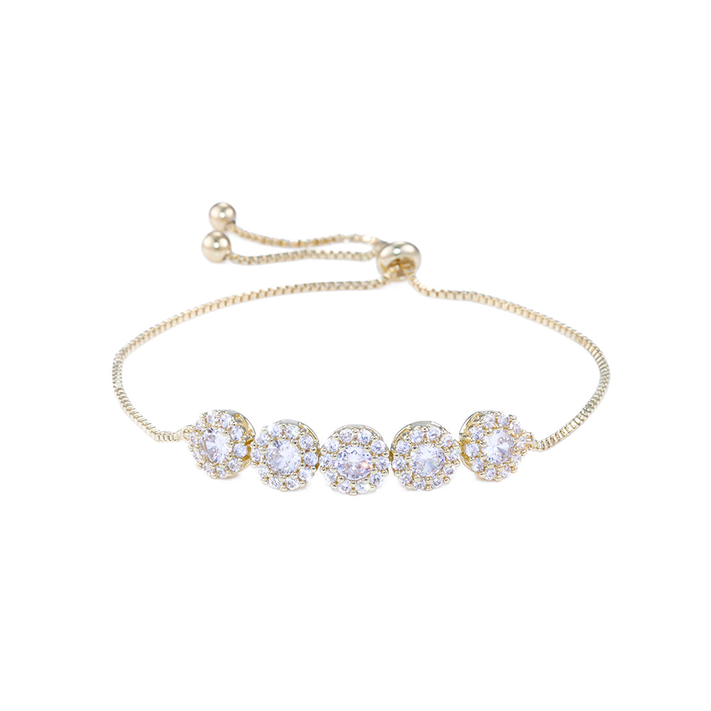 Pulseira flores em zirconia DCG0816