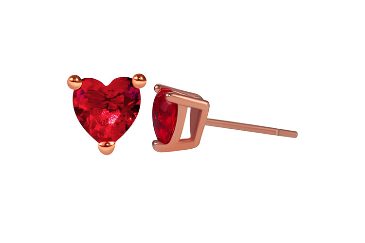 Brinco Coracao Red Prata 925 banhado a ouro ER-HT5