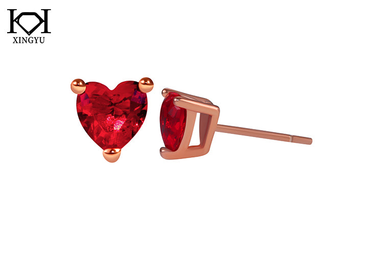 Brinco Coracao Red Prata 925 banhado a ouro ER-HT5