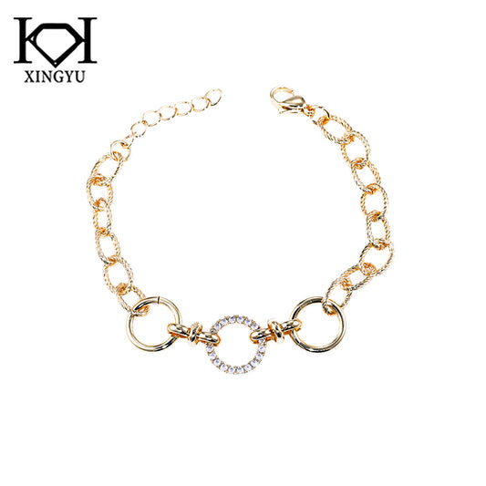 Pulseira elos Lisos e cravejados DCG0750