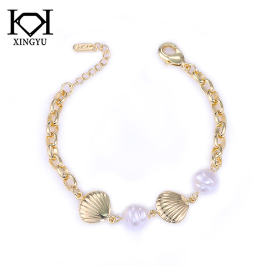 Pulseira conchas e perolas DCG0665
