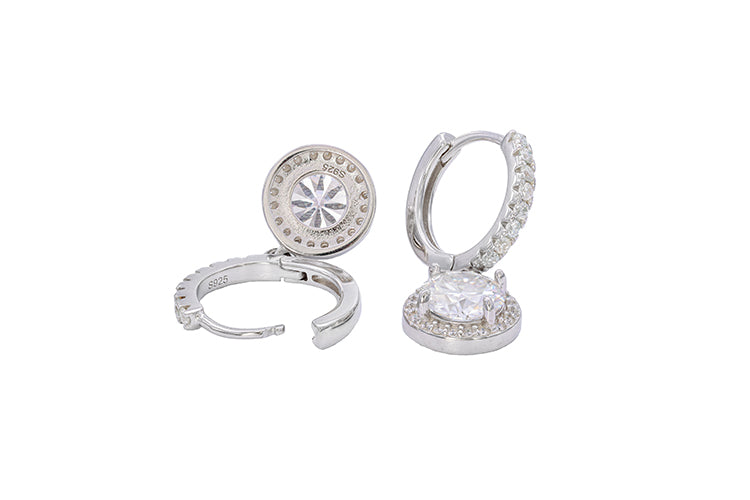 Brincos luxo e Luz Prata 925 e moissanite XYE104918