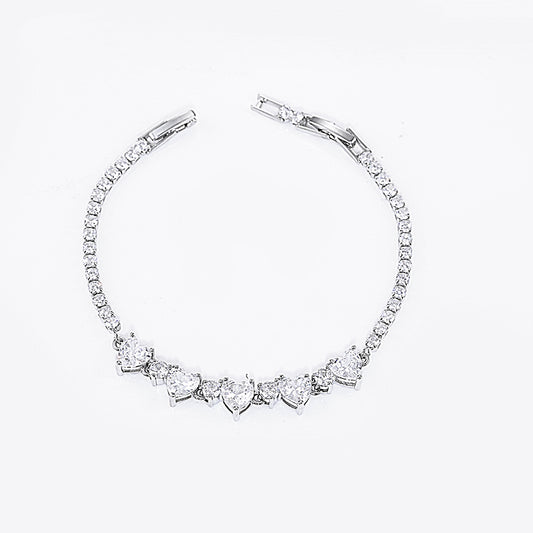 Pulseira coracoes cravejadas DCG0734