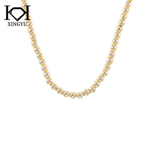 Colar esferas lisas Levaza e Estilo 4.0mm 45 cm DCG0879