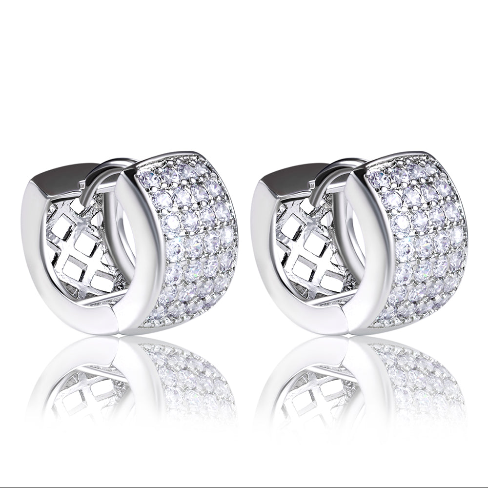 Brinco Argolinha Cravejada pave YE0005