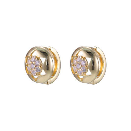 Brincos redondo Flor cravejada DCG0588