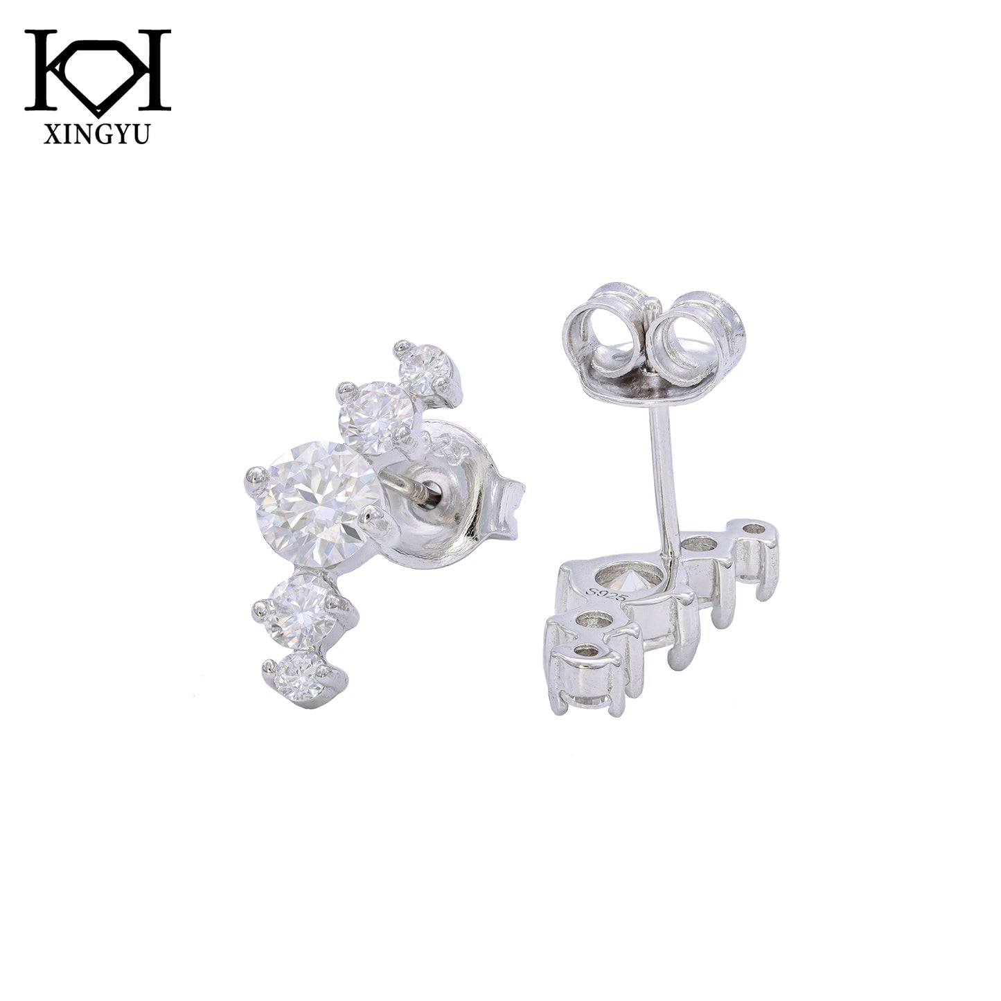 Brincos Prata 925 e moissanite XYE104912