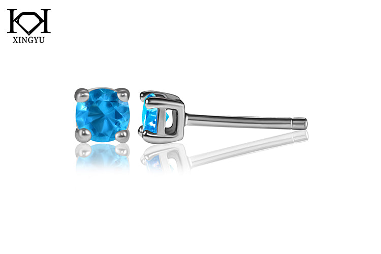 Brinco Solitario turmalina  Lab Grow em  Prata 925 ER-RD3