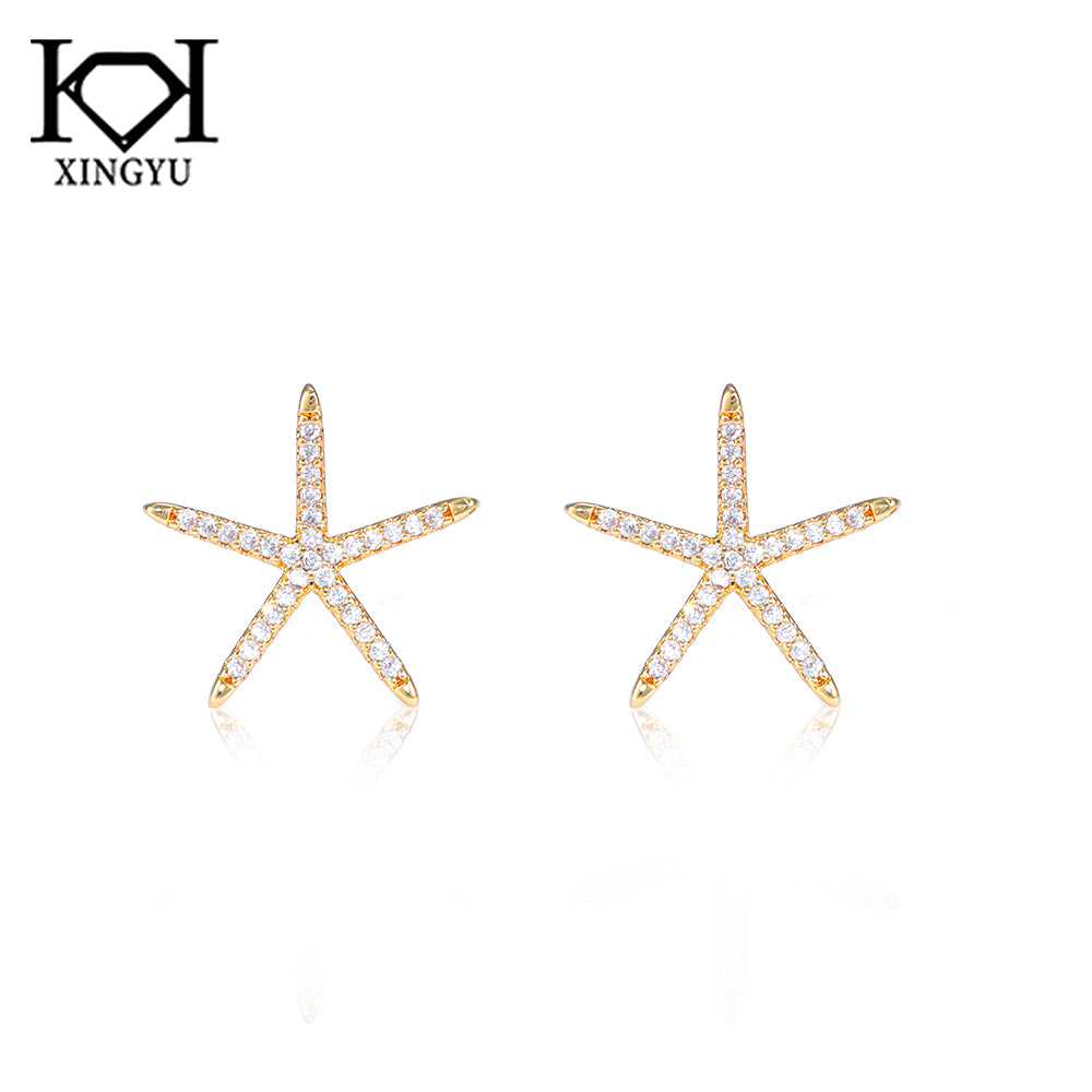 Brincos estrela do Mar cravejada DCG1004