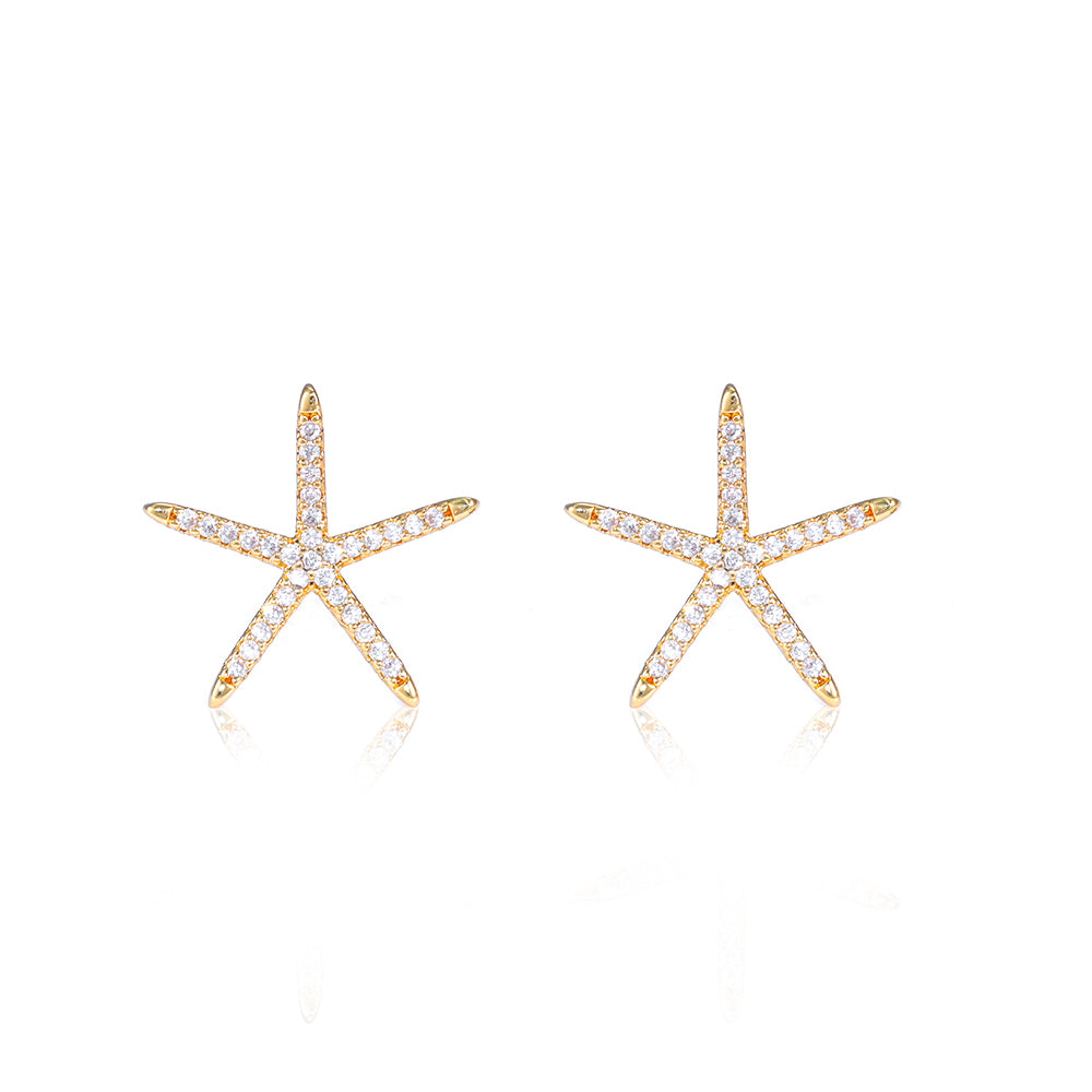 Brincos estrela do Mar cravejada DCG1004