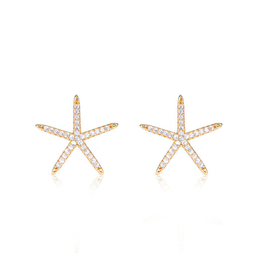 Brincos estrela do Mar cravejada DCG1004