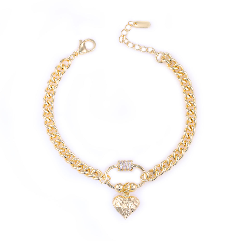Pulseira Grumet e pingente coracao DCG0622