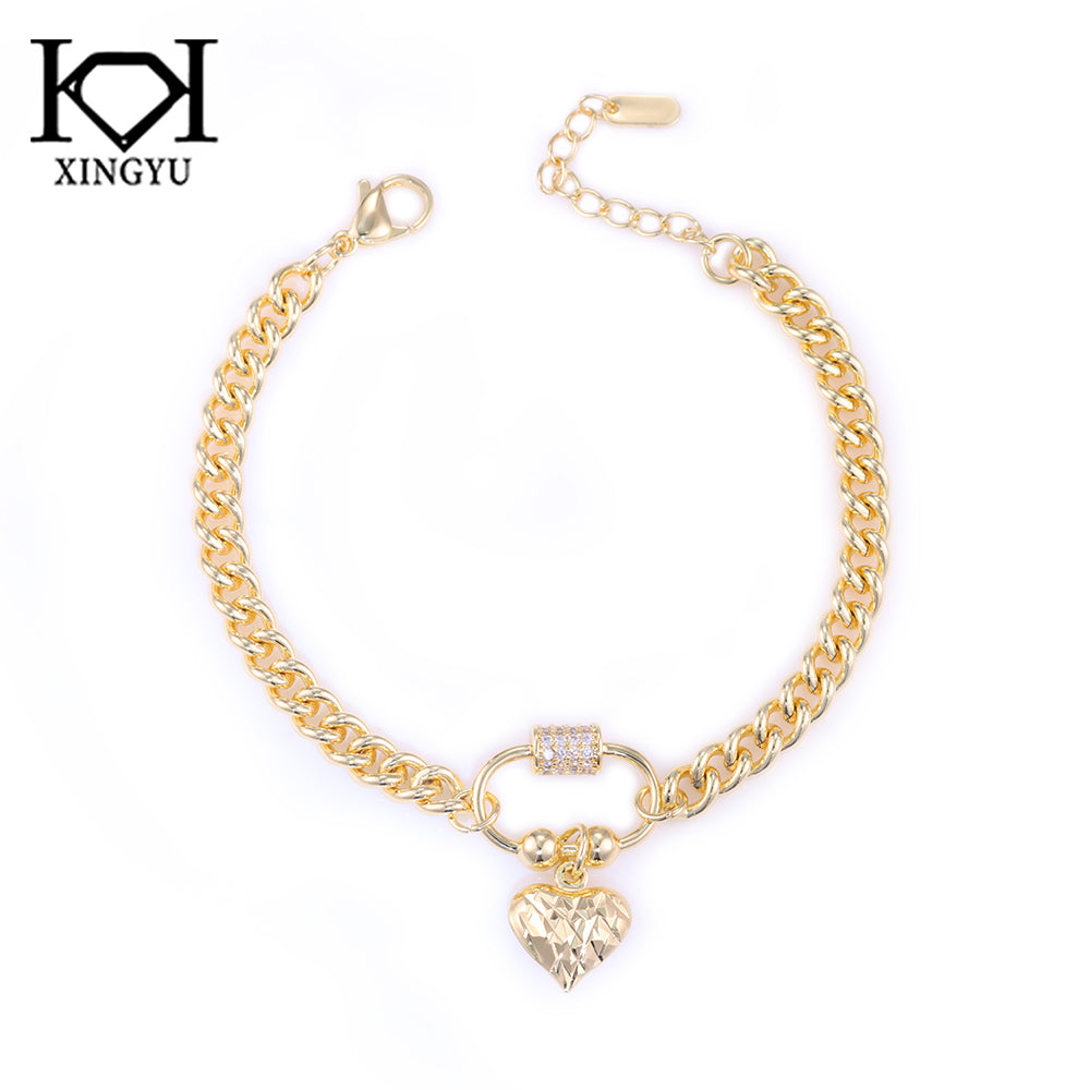 Pulseira Grumet e pingente coracao DCG0622