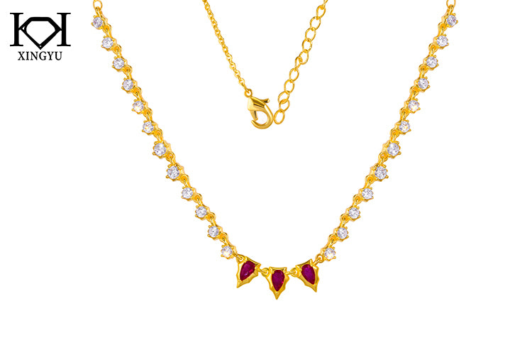 Colar Zirconias Cravejadas DCG1086