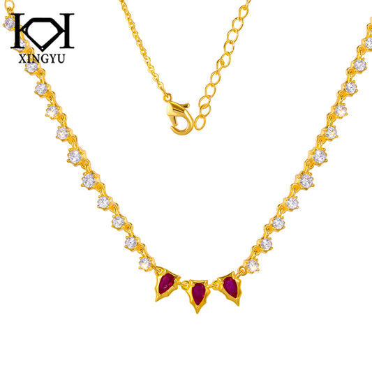 Colar Zirconias Cravejadas DCG1086