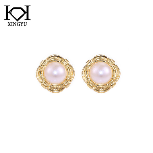 Brincos perola Shell ECG0186