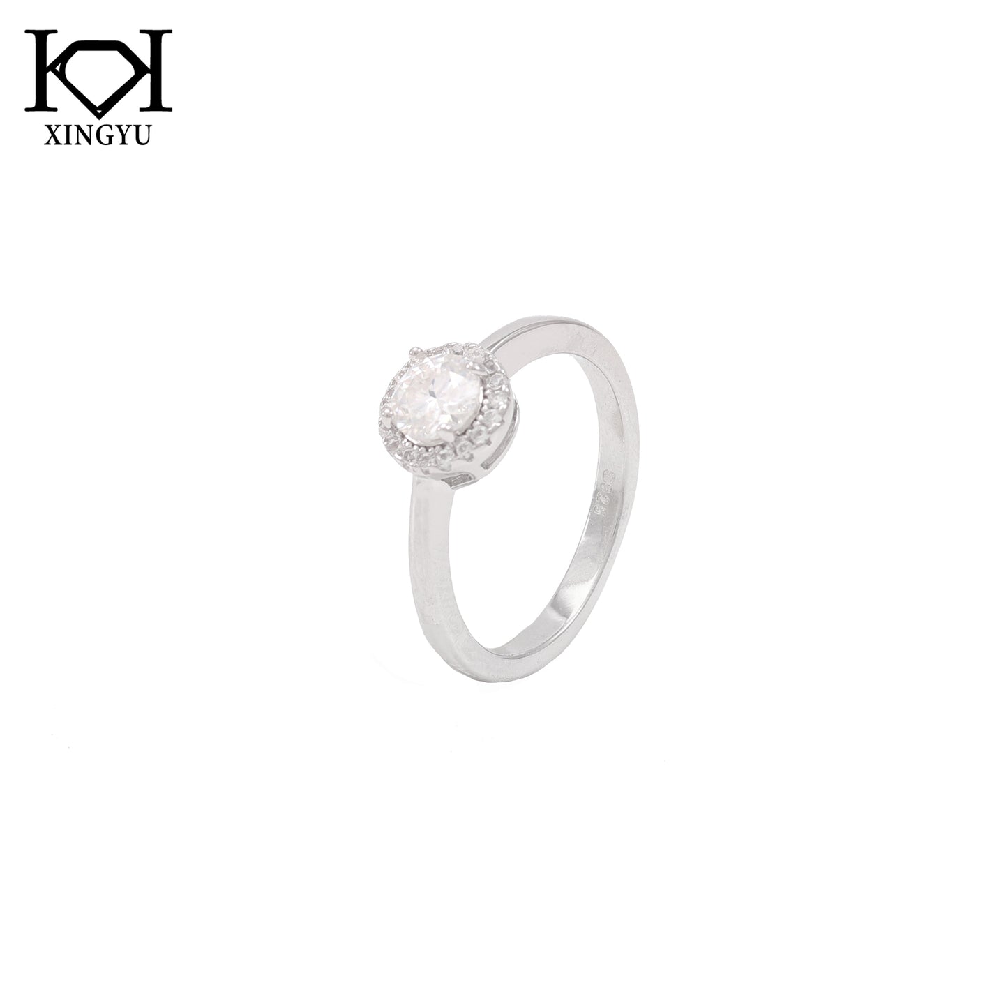 Anel Prata 925 e Moissanite Solitario KRS09355