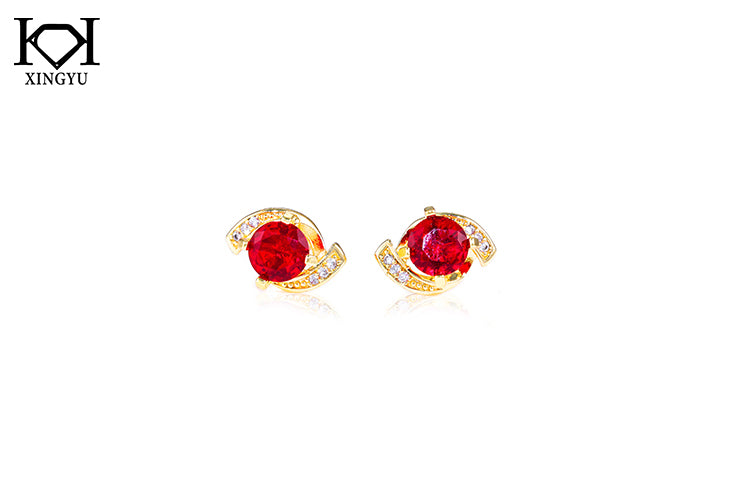 Brincos Cravejados Rubi DCG1007