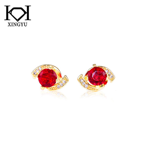 Brincos Cravejados Rubi DCG1007