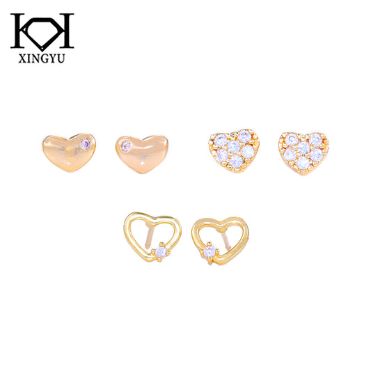 Trio de Brincos Amor Dourado ZH1497
