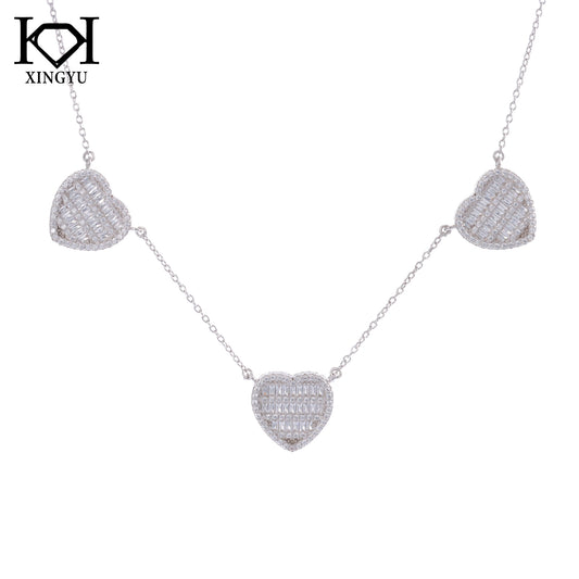 Colar Trio de Coração - Prata 925 DCG0354