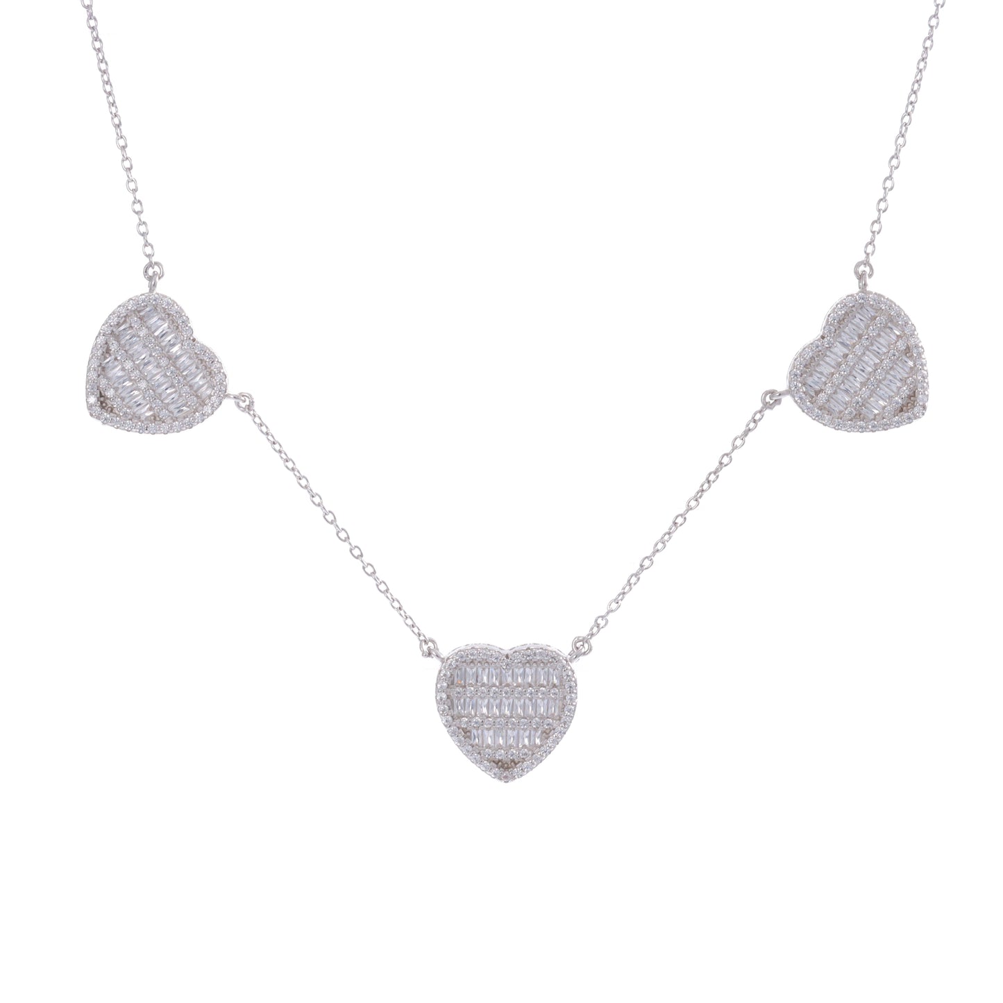 Colar Trio de Coração - Prata 925 DCG0354