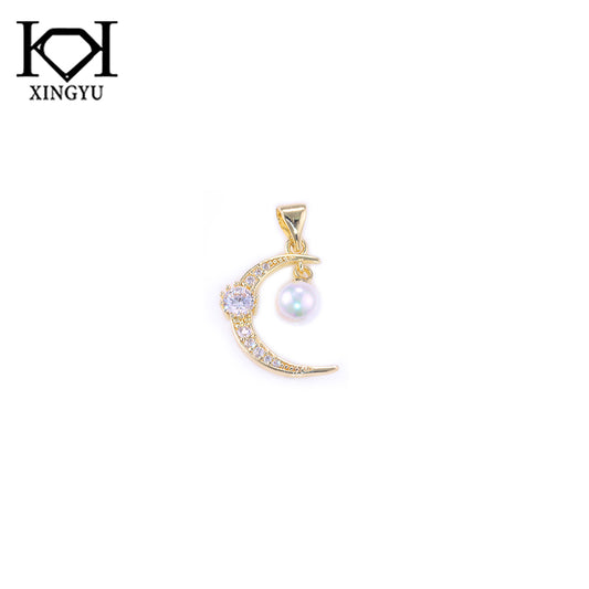 Pingente meia lua cravejada DCG0682