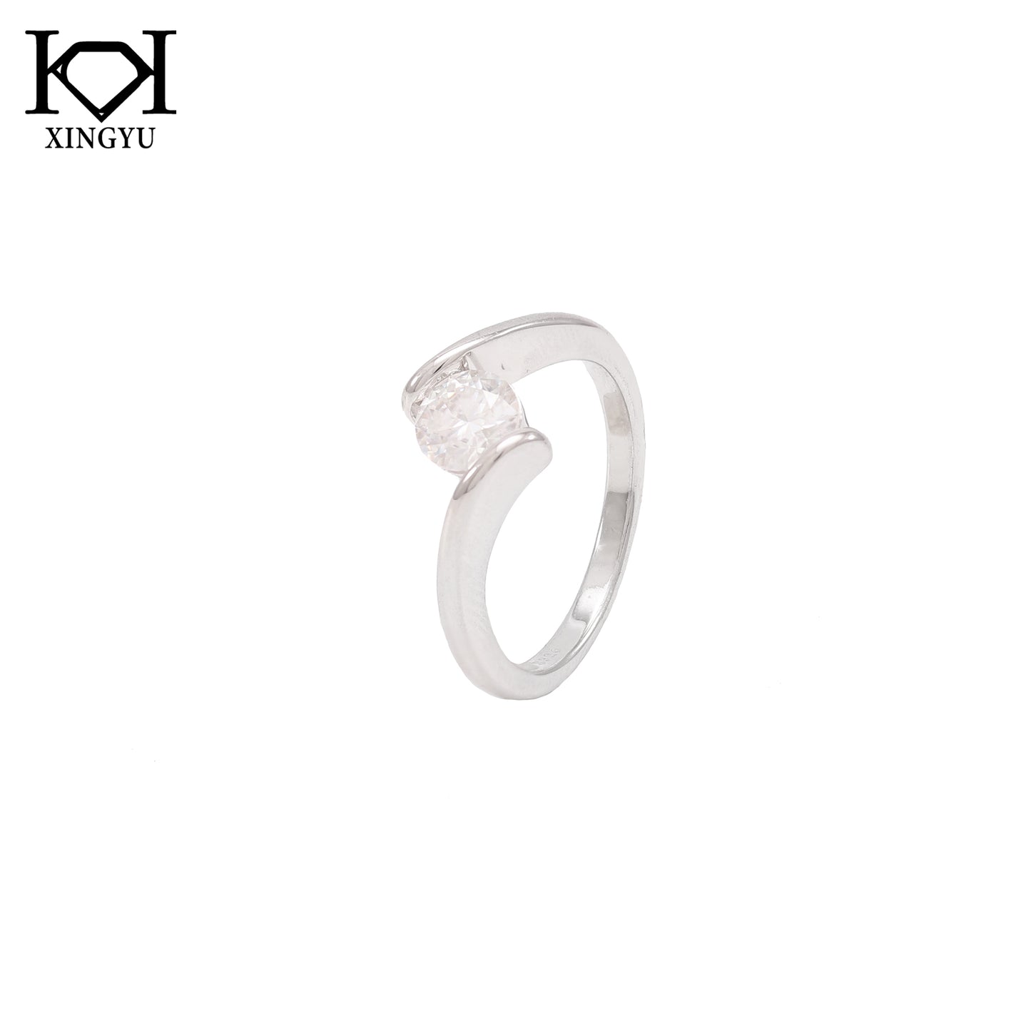 Anel Prata 925 e moissanite KRS09526