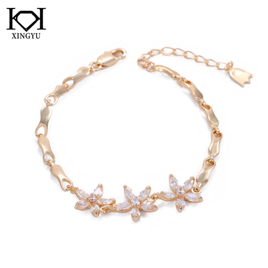 Pulseiras flores cravejadas XYH101141