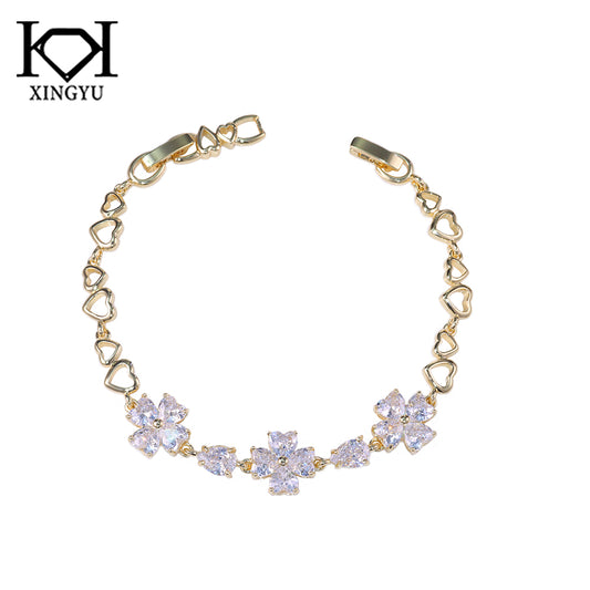 Braceletes trevos e coracoes Diamante de Alto Carbono DCG0603