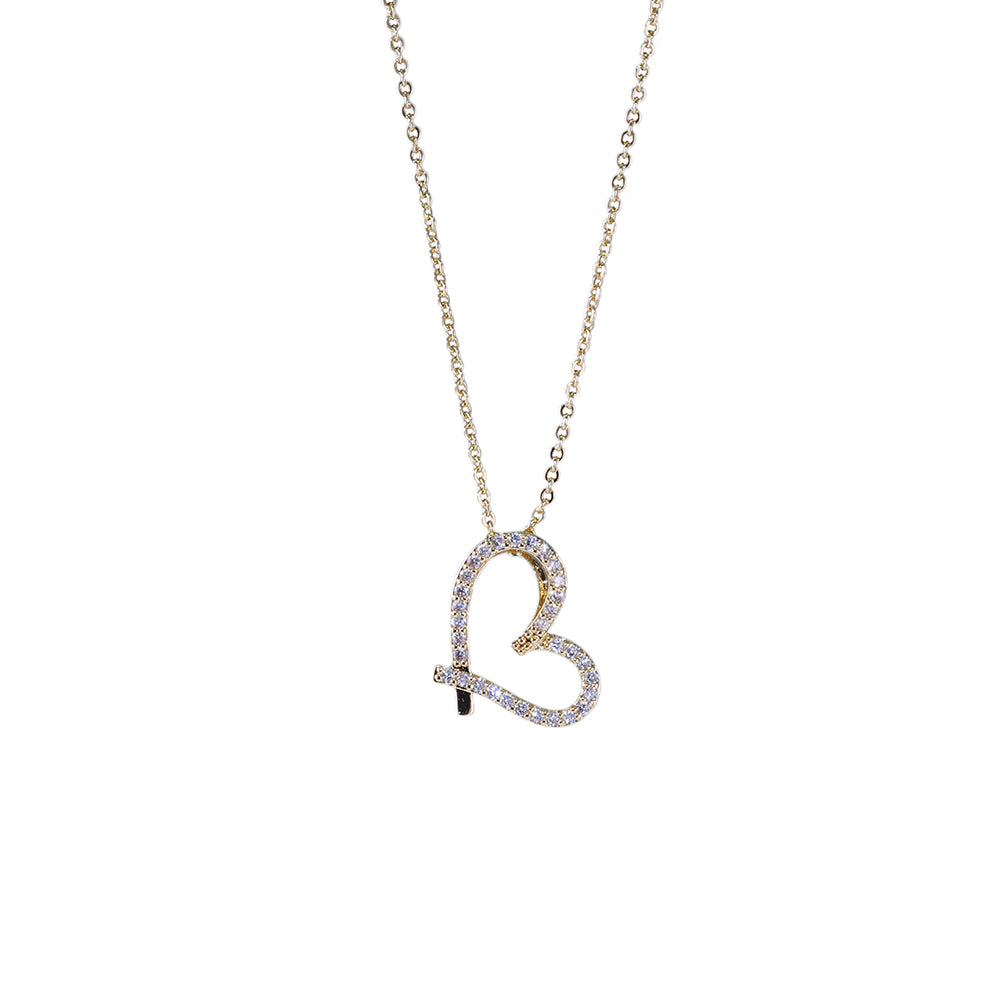 Conjunto Coracao vazado e cravejado DCG0574