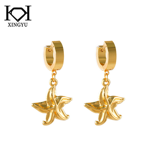 Brincos Argolinha estrela do mar ECG0398