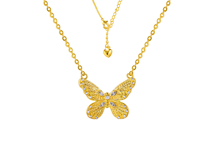 Colar borboleta cravejada luxo DCG1089