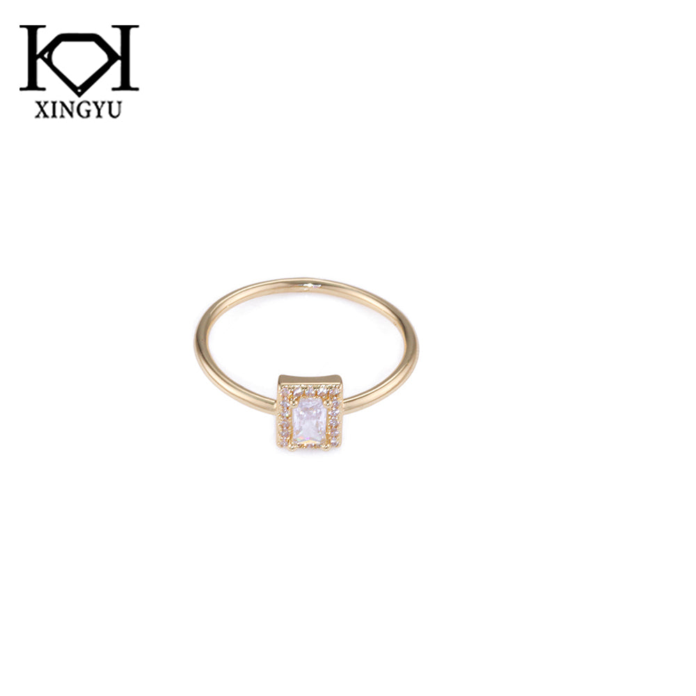 Anel solitario quadrado Luxo DCG0773