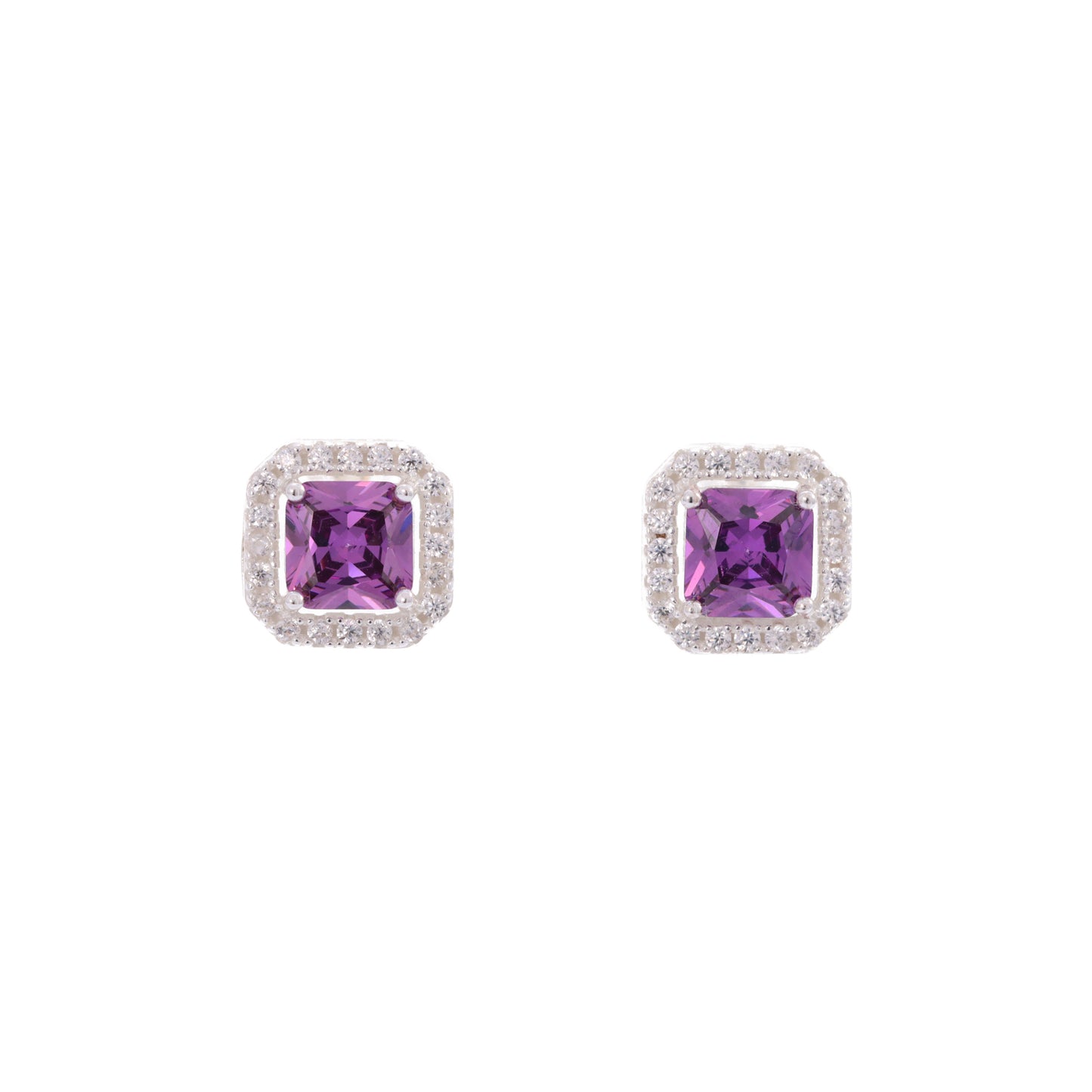 Brinco Quadrado Lavanda - Prata 925 DCG0347