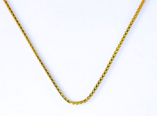 Colar Veneziana Prata 925 banhado a ouro (Box chain)