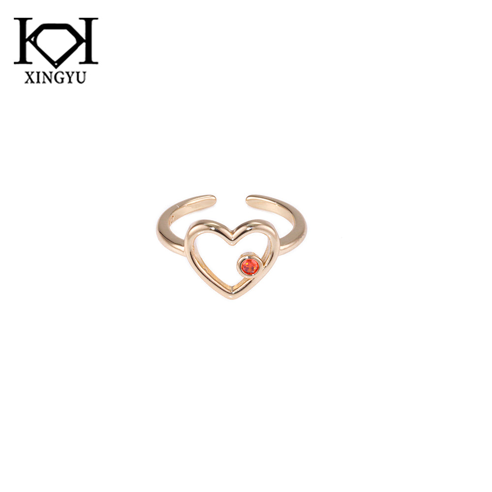 Anel coracao e ponto de luz DCG0799