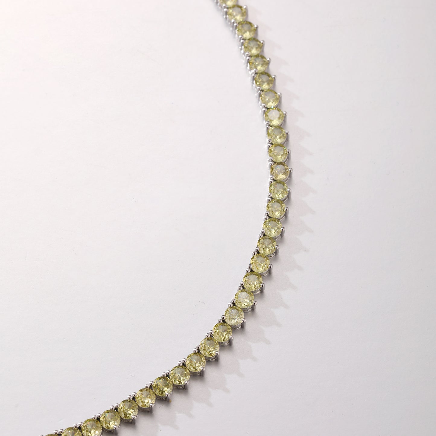 Colar Riviera 3 pontas  peridoto DCG1786