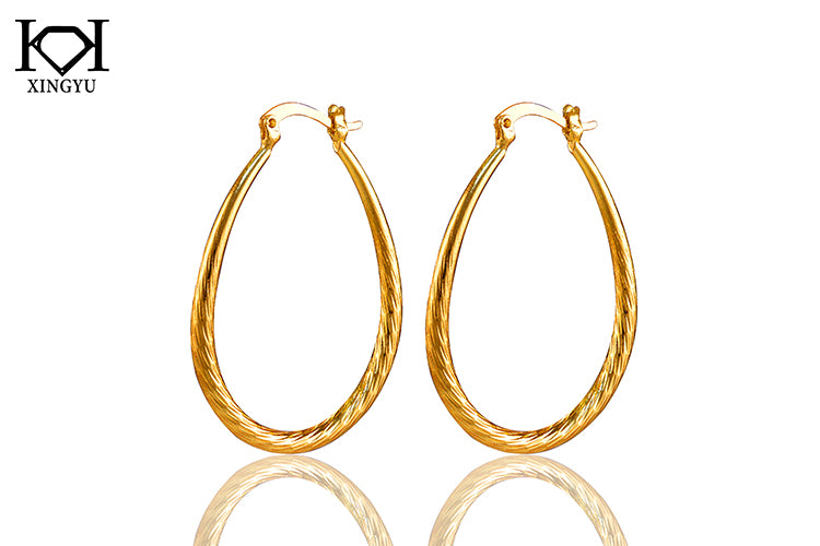 Brincos Argola Oval Luxo DCG1432